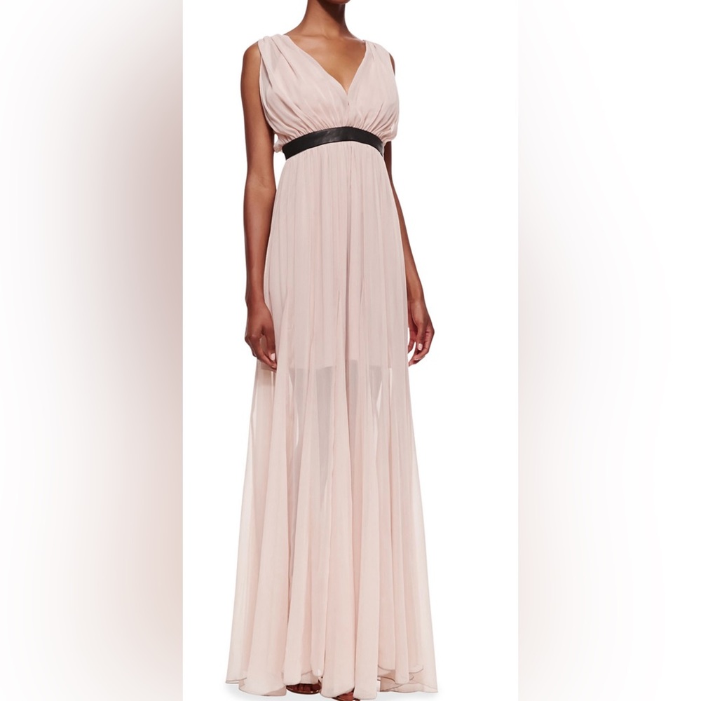 Alice + Olivia Blush Kendrick Chiffon Gown Size 10